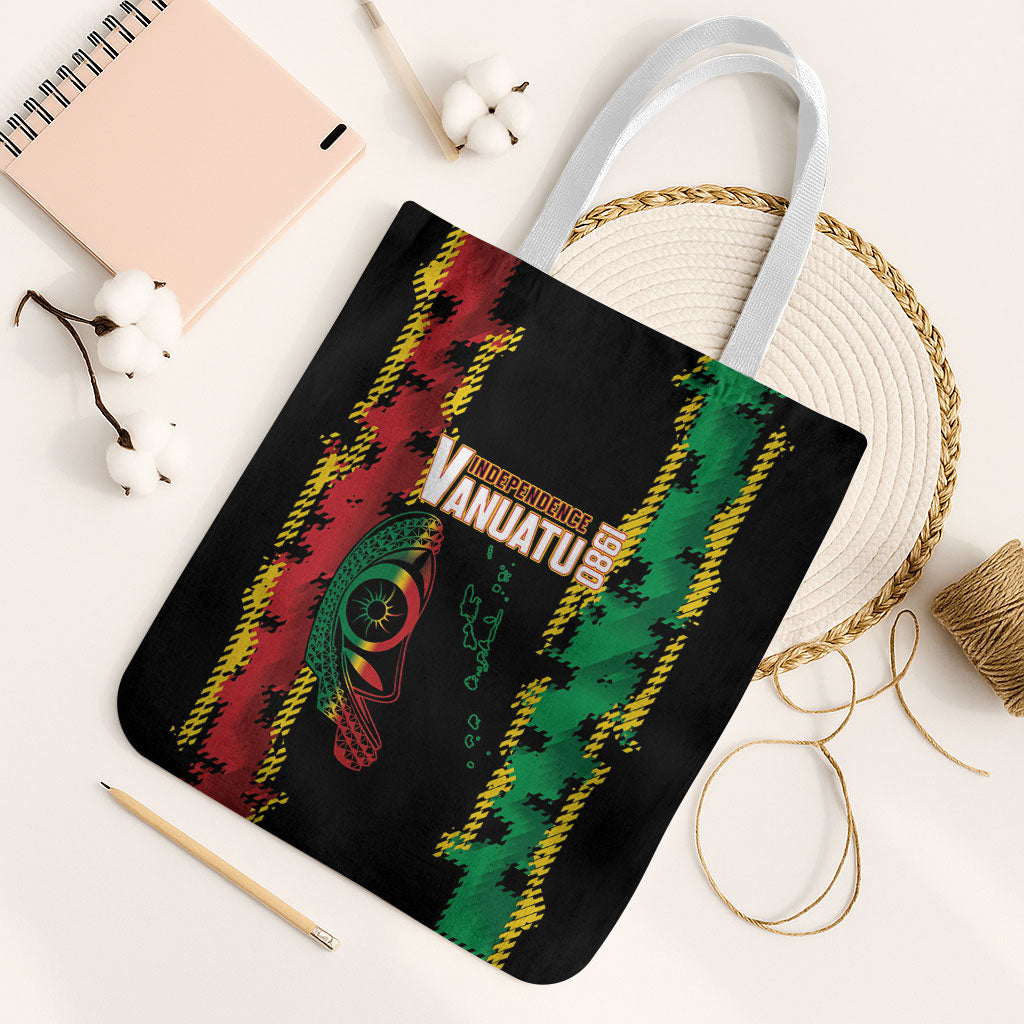 Vanuatu 46th Year Anniversary Tote Bag Tamtam Slit Drums Long God Yumi Stanap