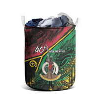 Vanuatu 46th Year Anniversary Laundry Basket Vintage Grunge Vanuatu Flag Heritage