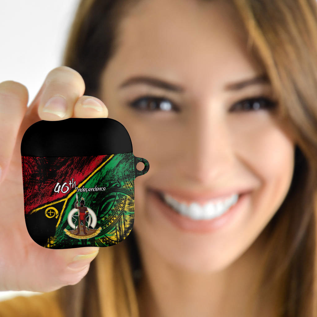Vanuatu 46th Year Anniversary AirPods Case Vintage Grunge Vanuatu Flag Heritage