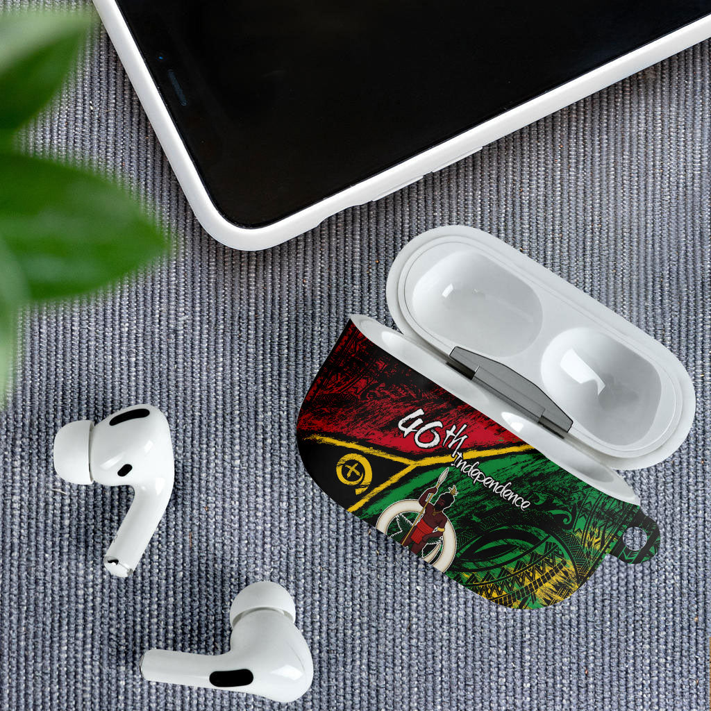 Vanuatu 46th Year Anniversary AirPods Case Vintage Grunge Vanuatu Flag Heritage