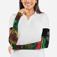 Vanuatu 46th Year Anniversary Arm Sleeves Vintage Grunge Vanuatu Flag Heritage