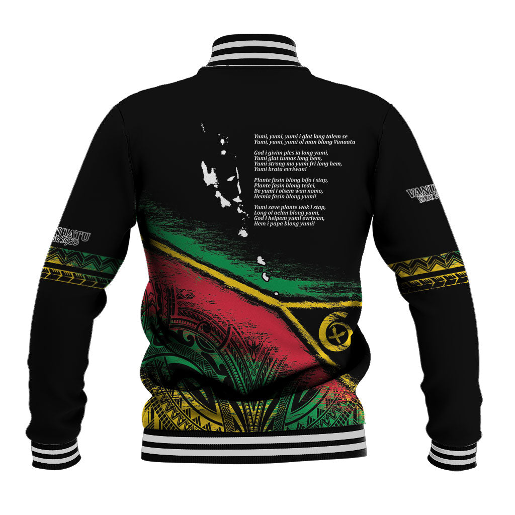 Vanuatu 46th Year Anniversary Baseball Jacket Vintage Grunge Vanuatu Flag Heritage