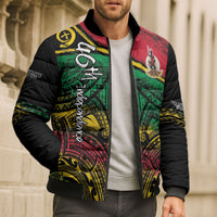 Vanuatu 46th Year Anniversary Bomber Puffer Jacket Vintage Grunge Vanuatu Flag Heritage