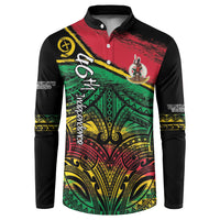 Vanuatu 46th Year Anniversary Button Sweatshirt Vintage Grunge Vanuatu Flag Heritage