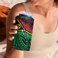 Vanuatu 46th Year Anniversary 4 in 1 Can Cooler Tumbler Vintage Grunge Vanuatu Flag Heritage