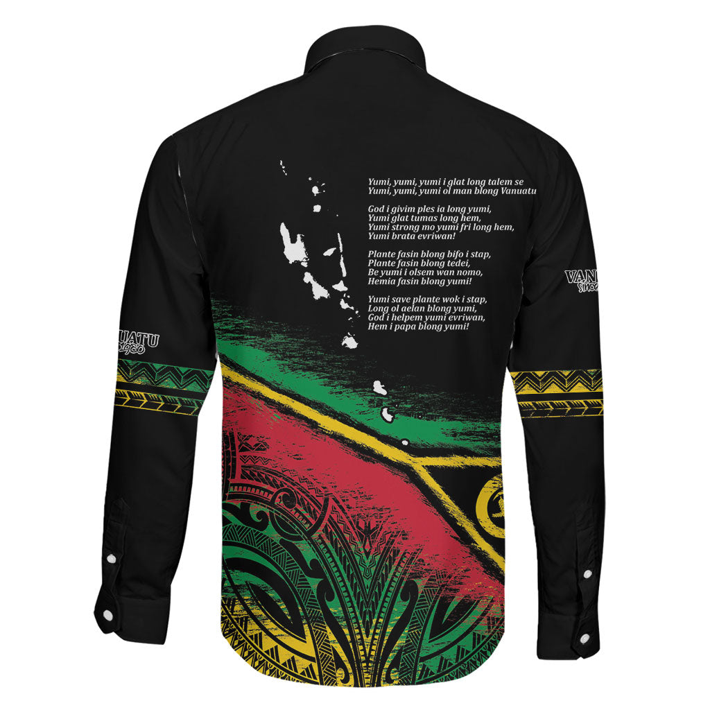 Vanuatu 46th Year Anniversary Family Matching Mermaid Dress and Hawaiian Shirt Vintage Grunge Vanuatu Flag Heritage LT9 - Polynesian Pride