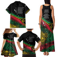 Vanuatu 46th Year Anniversary Family Matching Tank Maxi Dress and Hawaiian Shirt Vintage Grunge Vanuatu Flag Heritage LT9 - Polynesian Pride