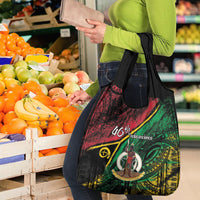 Vanuatu 46th Year Anniversary Grocery Bag Vintage Grunge Vanuatu Flag Heritage