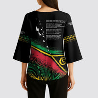 Vanuatu 46th Year Anniversary Kimono Sleeve Blouse Vintage Grunge Vanuatu Flag Heritage