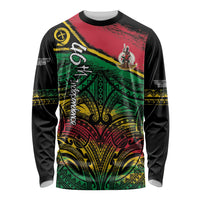 Vanuatu 46th Year Anniversary Long Sleeve Shirt Vintage Grunge Vanuatu Flag Heritage