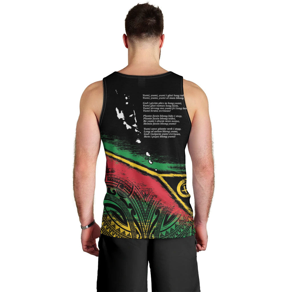 Vanuatu 46th Year Anniversary Men Tank Top Vintage Grunge Vanuatu Flag Heritage