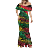 Vanuatu 46th Year Anniversary Mermaid Dress Vintage Grunge Vanuatu Flag Heritage
