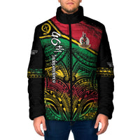Vanuatu 46th Year Anniversary Padded Jacket Vintage Grunge Vanuatu Flag Heritage