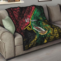 Vanuatu 46th Year Anniversary Quilt Vintage Grunge Vanuatu Flag Heritage
