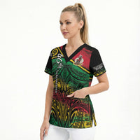 Vanuatu 46th Year Anniversary Scrub Top Vintage Grunge Vanuatu Flag Heritage