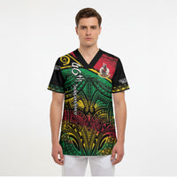 Vanuatu 46th Year Anniversary Scrub Top Vintage Grunge Vanuatu Flag Heritage