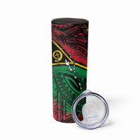 Vanuatu 46th Year Anniversary Skinny Tumbler Vintage Grunge Vanuatu Flag Heritage