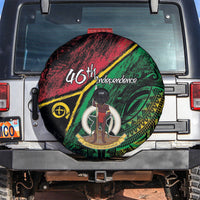 Vanuatu 46th Year Anniversary Spare Tire Cover Vintage Grunge Vanuatu Flag Heritage