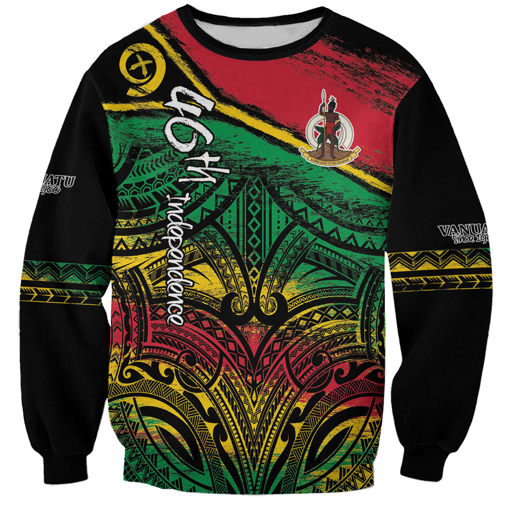 Vanuatu 46th Year Anniversary Sweatshirt Vintage Grunge Vanuatu Flag Heritage