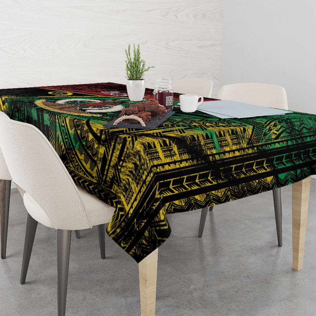 Vanuatu 46th Year Anniversary Tablecloth Vintage Grunge Vanuatu Flag Heritage