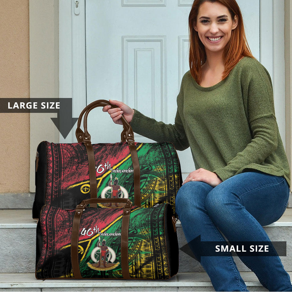 Vanuatu 46th Year Anniversary Travel Bag Vintage Grunge Vanuatu Flag Heritage
