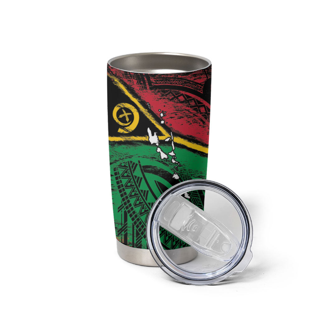 Vanuatu 46th Year Anniversary Tumbler Cup Vintage Grunge Vanuatu Flag Heritage