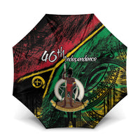 Vanuatu 46th Year Anniversary Umbrella Vintage Grunge Vanuatu Flag Heritage
