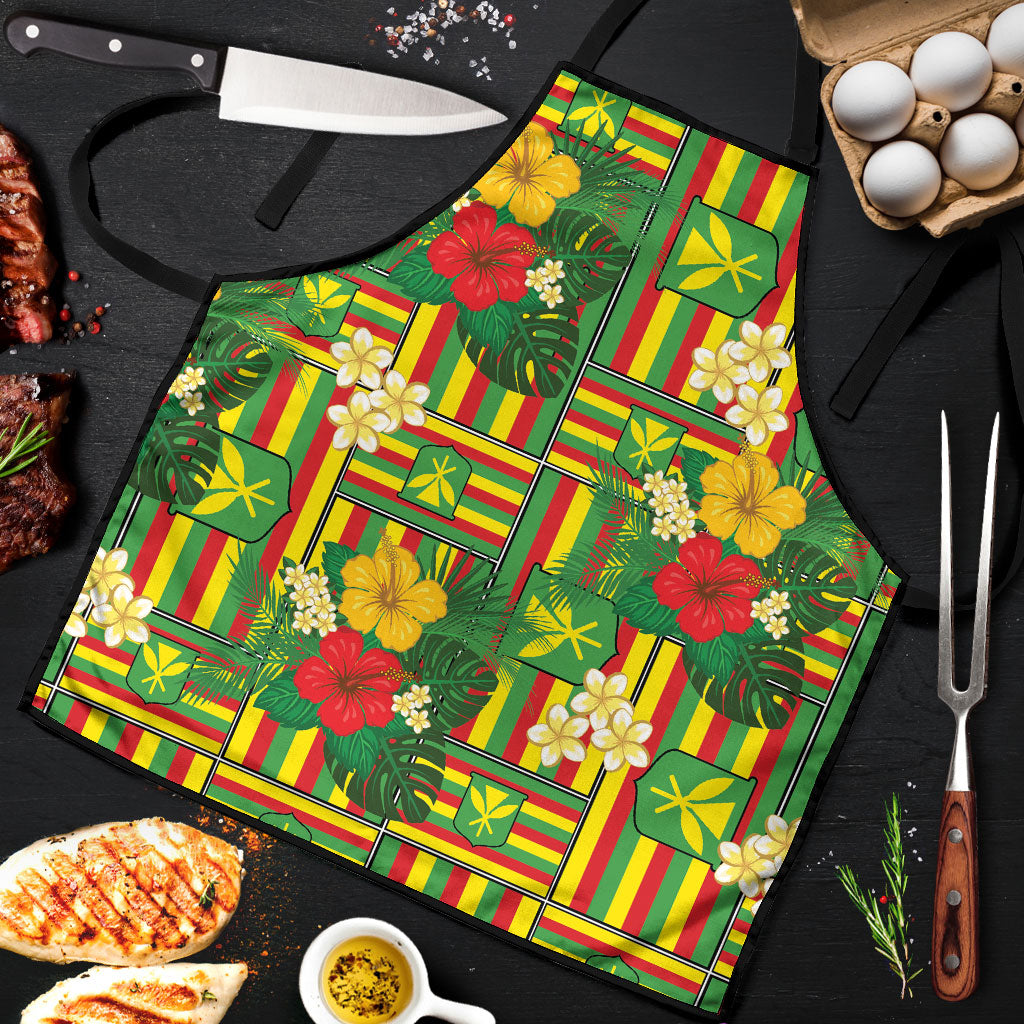 Hawaii Kanaka Maoli Hibiscus Apron Hawaiian Flag Motif