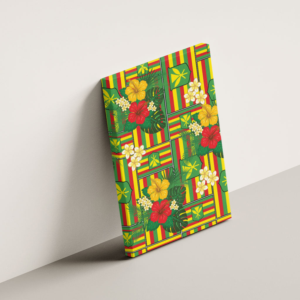Hawaii Kanaka Maoli Hibiscus Canvas Wall Art Hawaiian Flag Motif