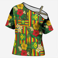 Hawaii Kanaka Maoli Hibiscus Cross Shoulder Shirt Hawaiian Flag Motif