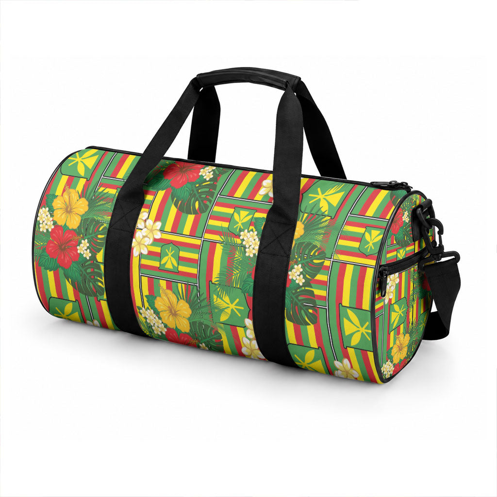 Hawaii Kanaka Maoli Hibiscus Duffle Bag Hawaiian Flag Motif LT9 - Polynesian Pride