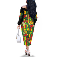 Hawaii Kanaka Maoli Hibiscus Family Matching Off The Shoulder Long Sleeve Dress and Hawaiian Shirt Hawaiian Flag Motif LT9 - Polynesian Pride