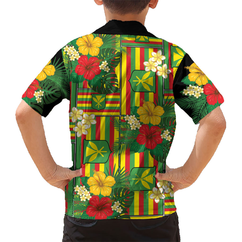 Hawaii Kanaka Maoli Hibiscus Family Matching Off Shoulder Short Dress and Hawaiian Shirt Hawaiian Flag Motif LT9 - Polynesian Pride