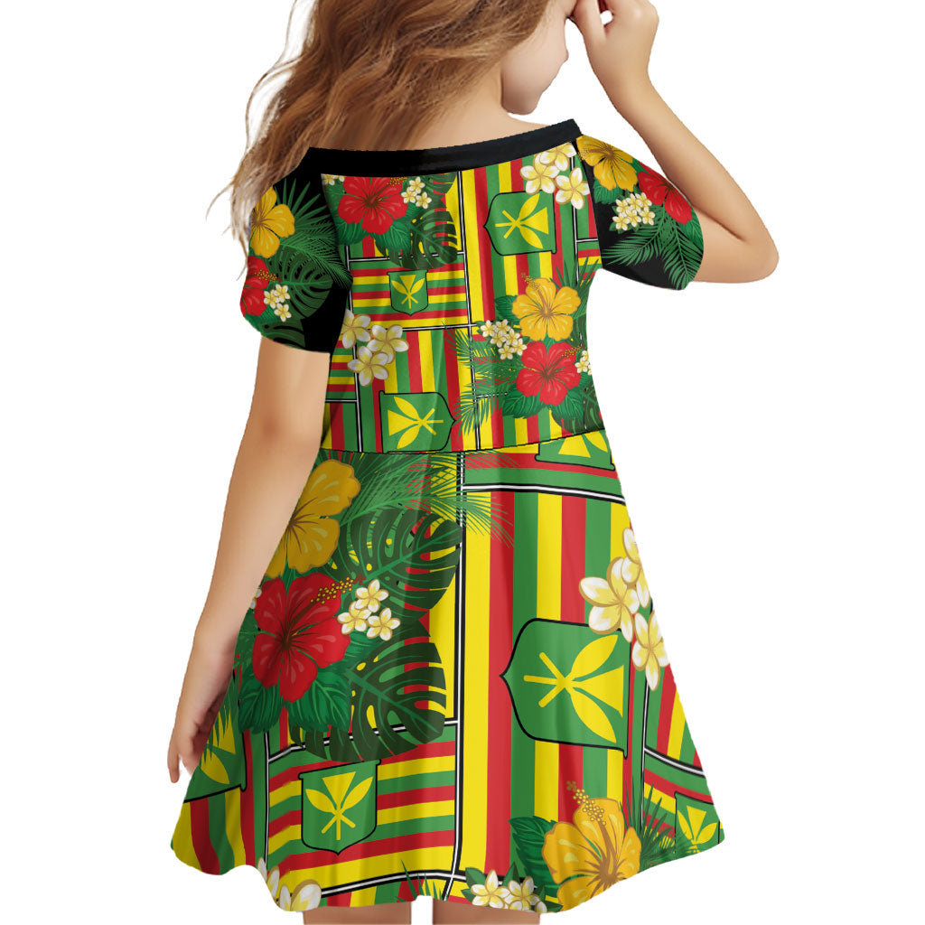 Hawaii Kanaka Maoli Hibiscus Family Matching Off Shoulder Short Dress and Hawaiian Shirt Hawaiian Flag Motif LT9 - Polynesian Pride