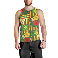 Hawaii Kanaka Maoli Hibiscus Men Tank Top Hawaiian Flag Motif