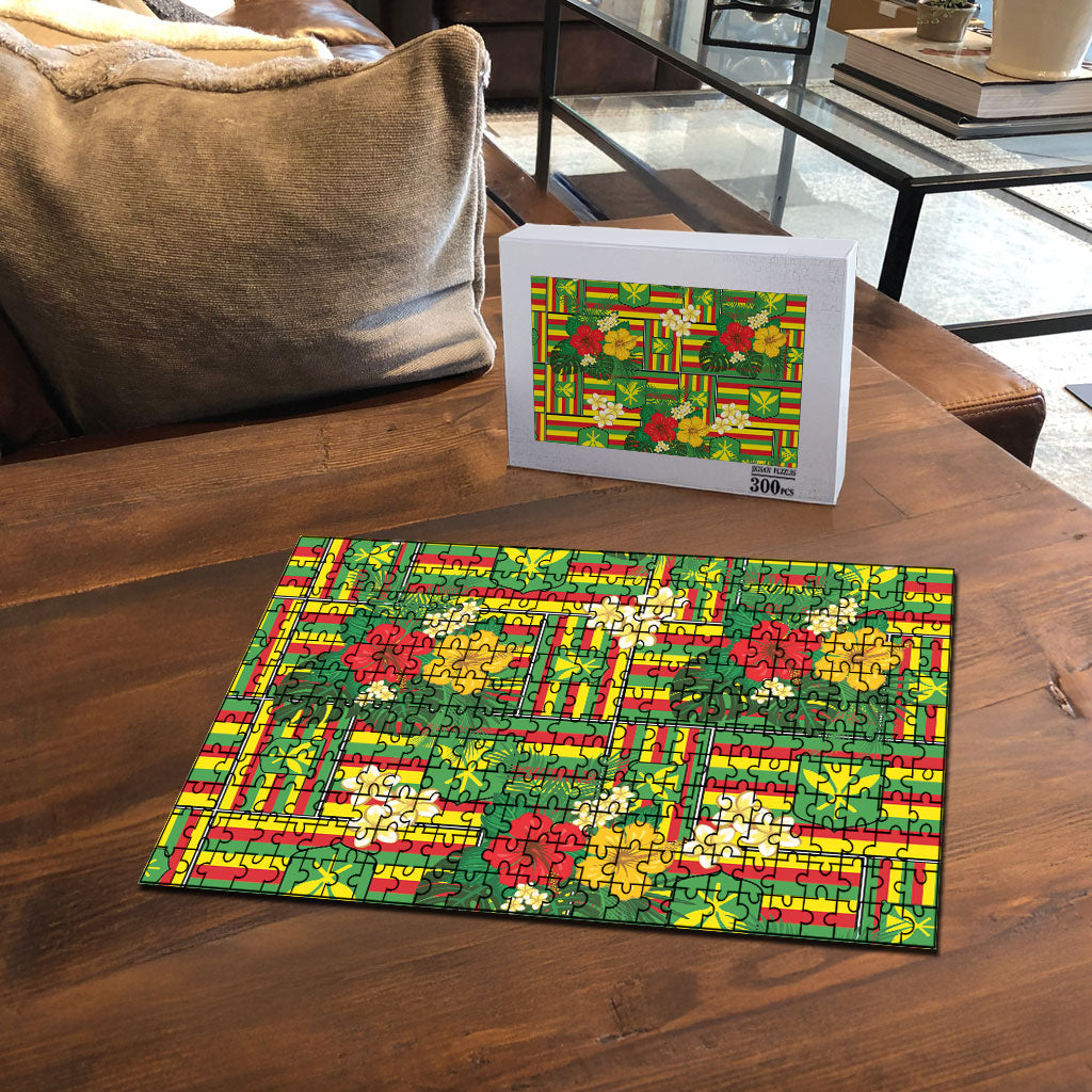 Hawaii Kanaka Maoli Hibiscus Puzzle Hawaiian Flag Motif
