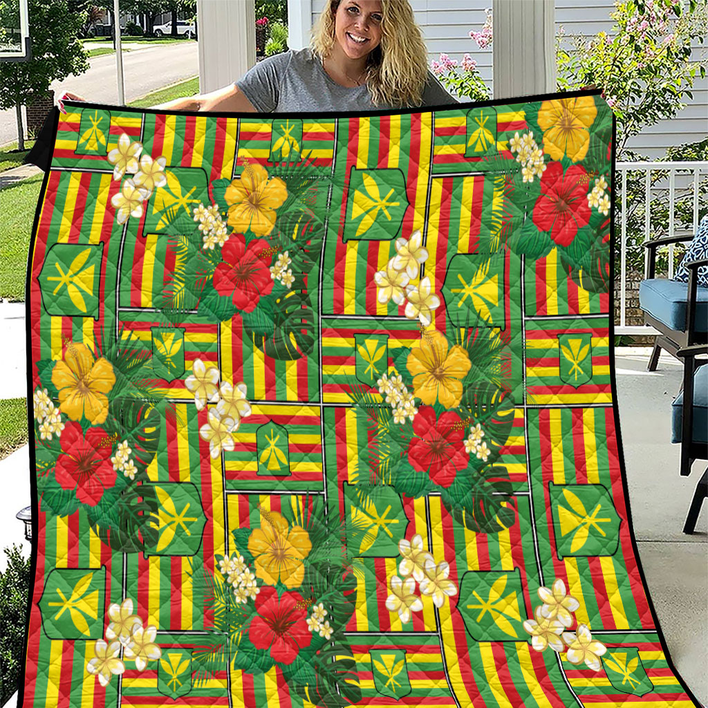 Hawaii Kanaka Maoli Hibiscus Quilt Hawaiian Flag Motif