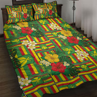 Hawaii Kanaka Maoli Hibiscus Quilt Bed Set Hawaiian Flag Motif
