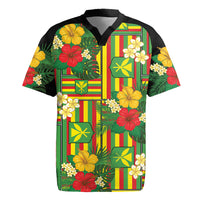 Hawaii Kanaka Maoli Hibiscus Rugby Jersey Hawaiian Flag Motif