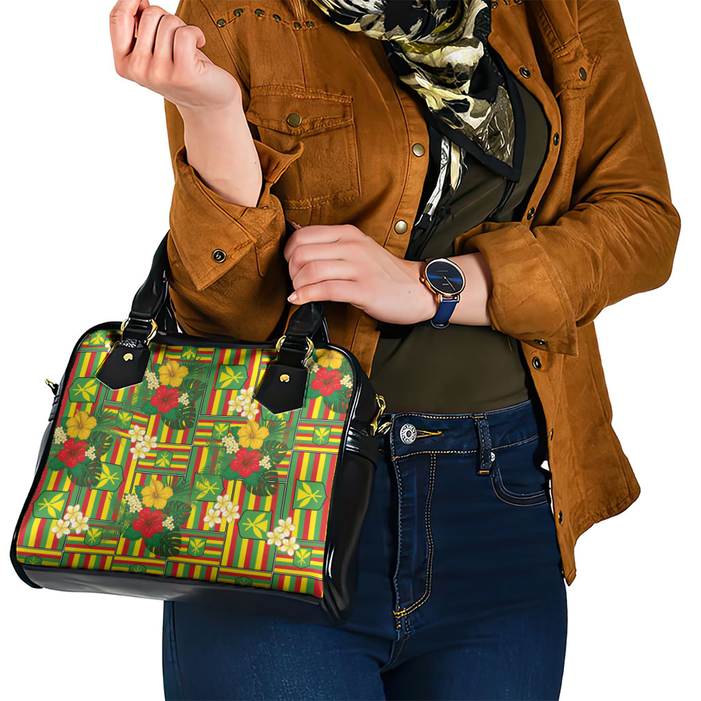 Hawaii Kanaka Maoli Hibiscus Shoulder Handbag Hawaiian Flag Motif