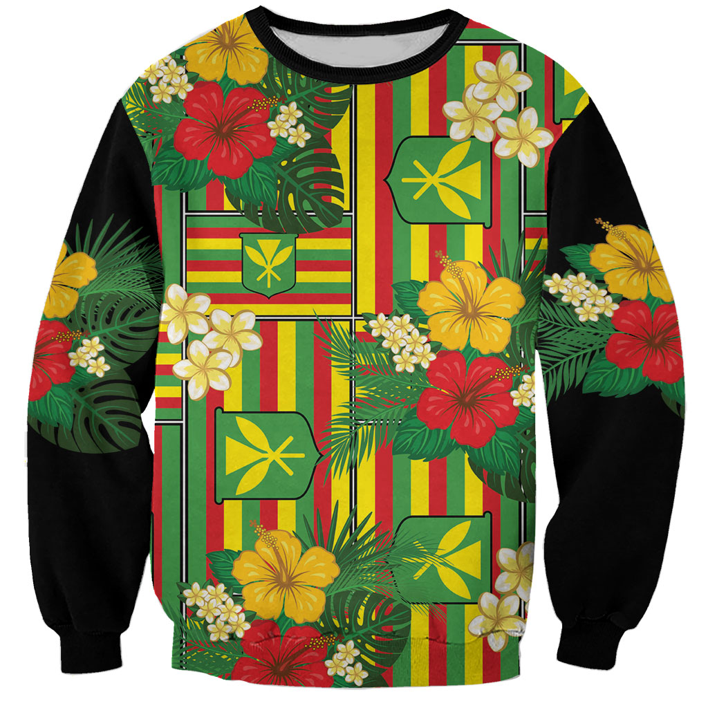 Hawaii Kanaka Maoli Hibiscus Sweatshirt Hawaiian Flag Motif