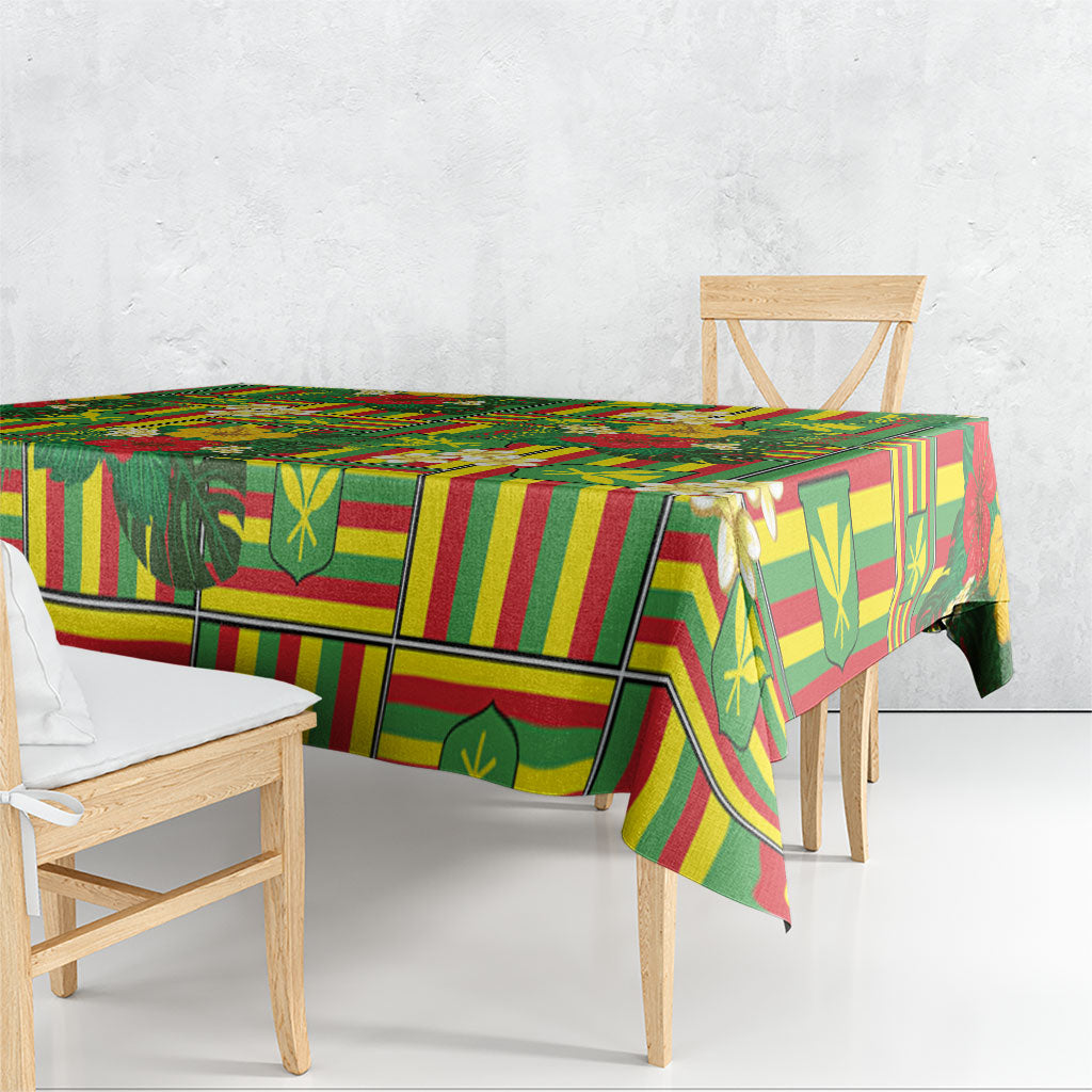 Hawaii Kanaka Maoli Hibiscus Tablecloth Hawaiian Flag Motif