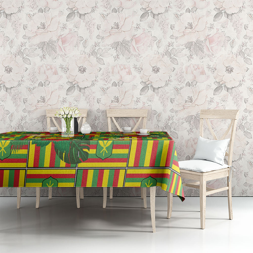 Hawaii Kanaka Maoli Hibiscus Tablecloth Hawaiian Flag Motif