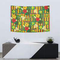 Hawaii Kanaka Maoli Hibiscus Tapestry Hawaiian Flag Motif
