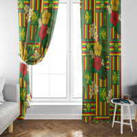 Hawaii Kanaka Maoli Hibiscus Window Curtain Hawaiian Flag Motif