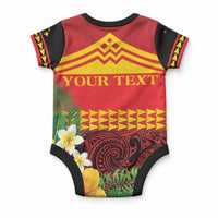 Hawaii Ku Kia'i Mauna Personalized Baby Onesie Hibiscus Kakau Pattern LT9 - Polynesian Pride