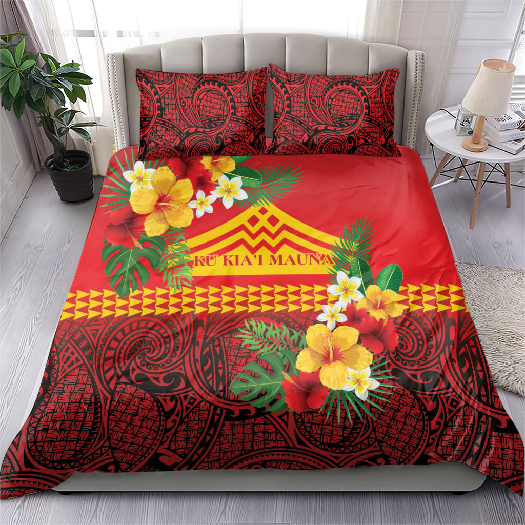 Hawaii Ku Kia'i Mauna Bedding Set Hibiscus Kakau Pattern