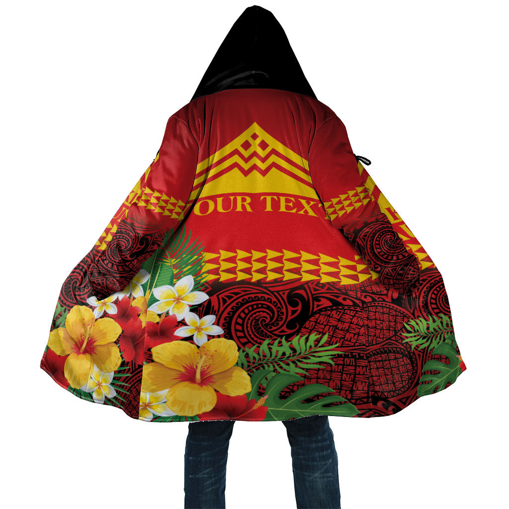 Hawaii Ku Kia'i Mauna Personalized Cloak Hibiscus Kakau Pattern LT9 Unisex Red - Polynesian Pride