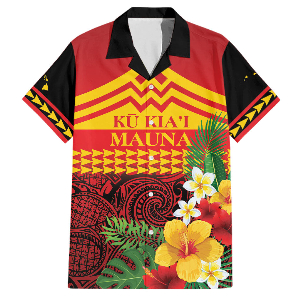Hawaii Ku Kia'i Mauna Personalized Family Matching Summer Maxi Dress and Hawaiian Shirt Hibiscus Kakau Pattern