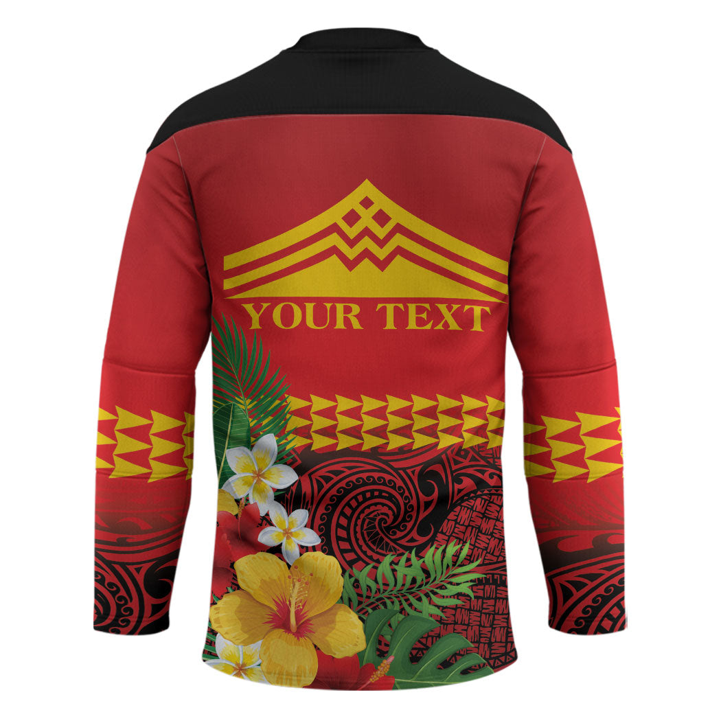 Hawaii Ku Kia'i Mauna Personalized Hockey Jersey Hibiscus Kakau Pattern